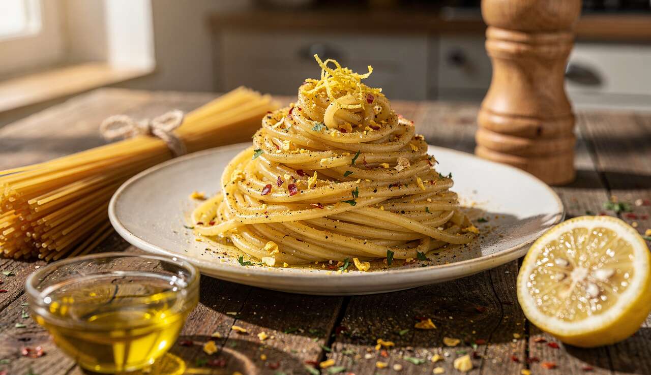 Spaghetti ail et citron vegan : recette savoureuse et saine