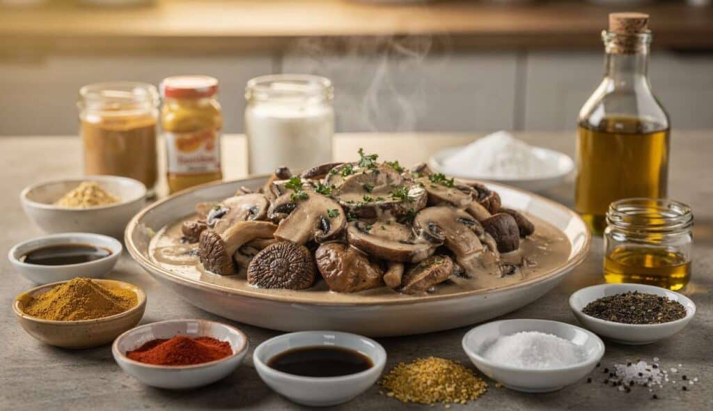 Recette de champignons Stroganov vegan