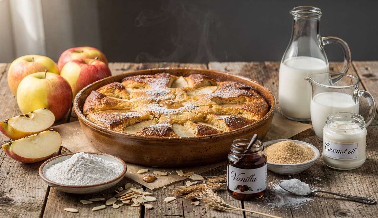 Clafoutis pomme et amande vegan : recette gourmande