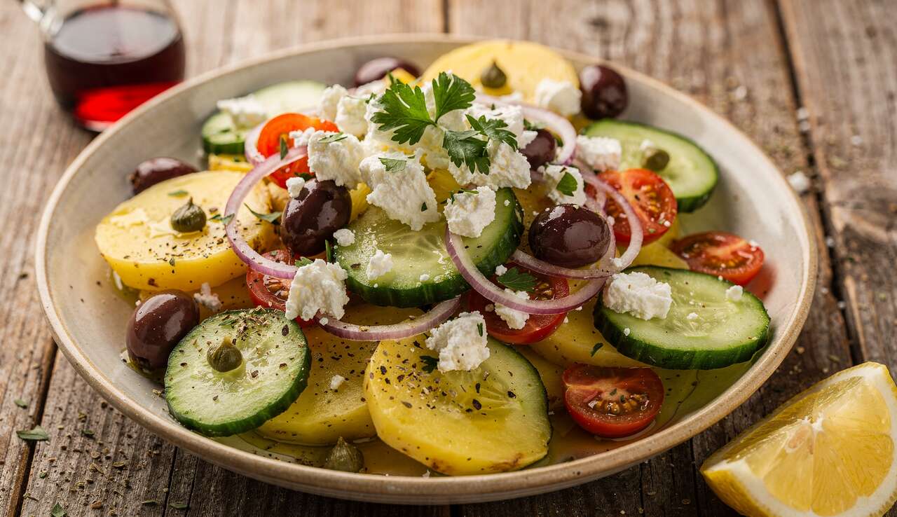 Recette de salade de pommes de terre grecque : fraîche et savoureuse