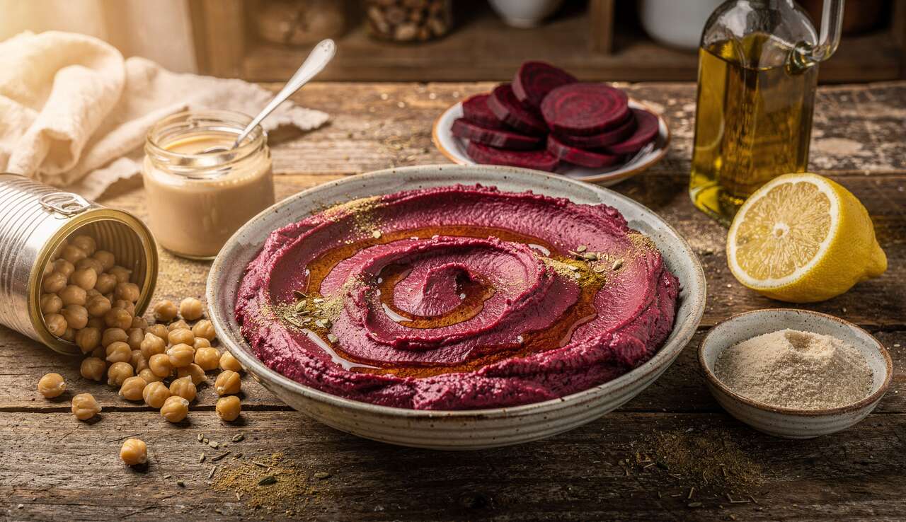 Houmous de betterave : recette au miel et épices