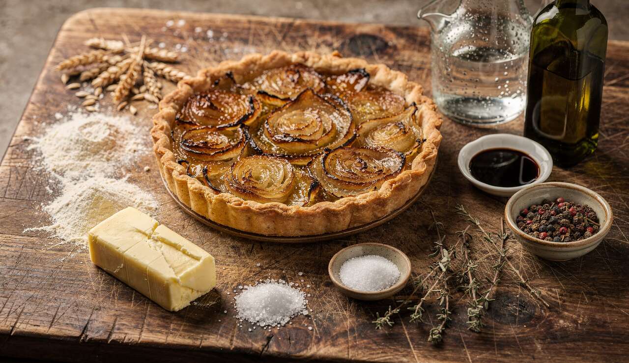 Tarte rustique aux oignons riches en saveurs