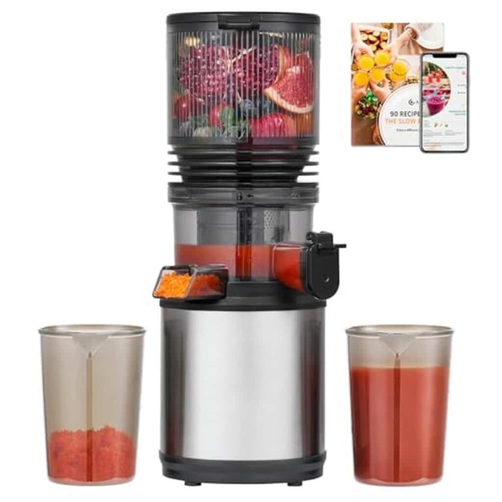 Test : extracteur de jus AMZCHEF, large ouverture pour fruits et légumes