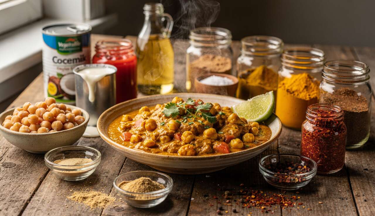 Curry de Pois Chiches à la Tomate : recette Végan Savoureuse