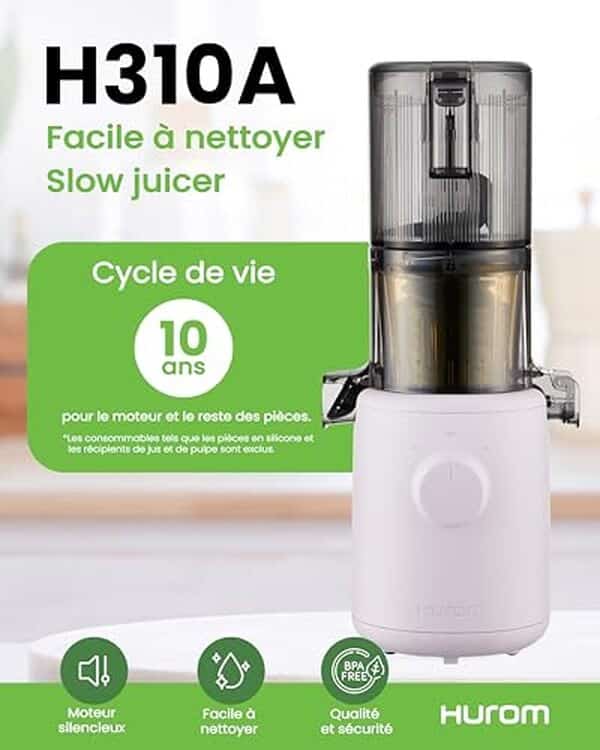 Découvrez notre analyse complète de l'extracteur de jus Hurom H310A : évaluation de sa performance, son moteur silencieux et son design compact pour des jus frais parfaits.