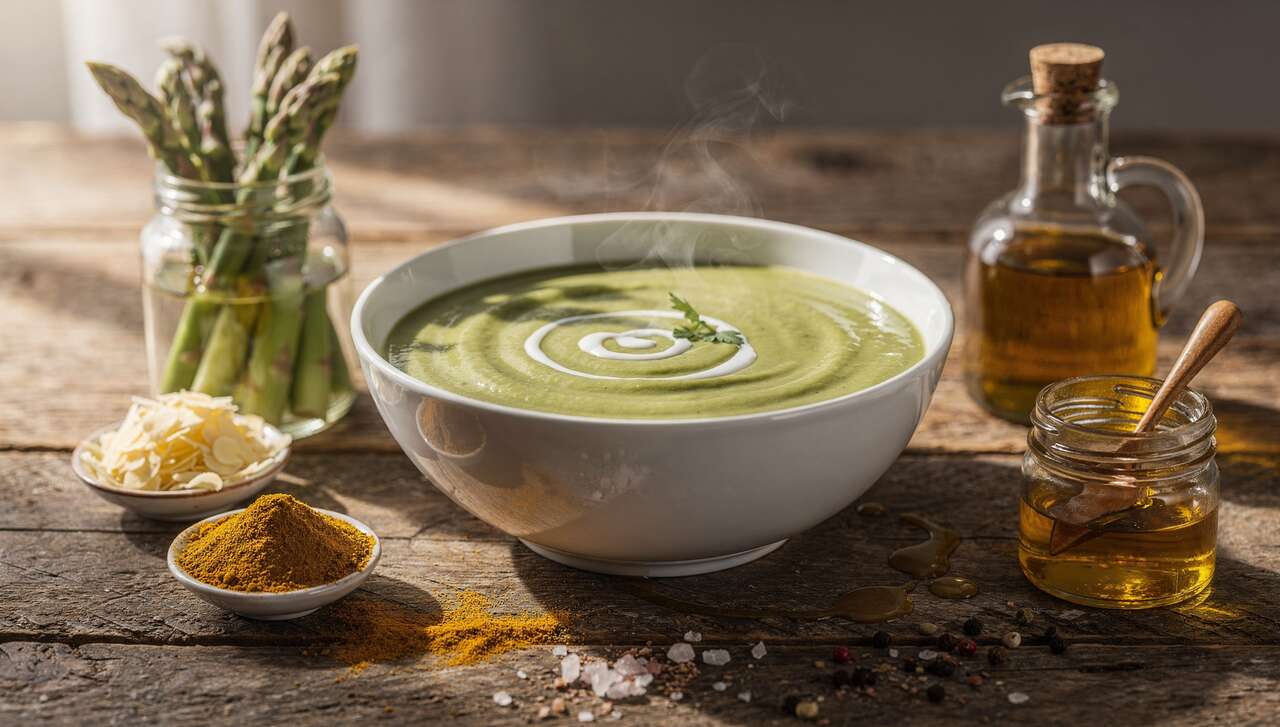 Velouté d'asperges vertes vegan : recette savoureuse et healthy