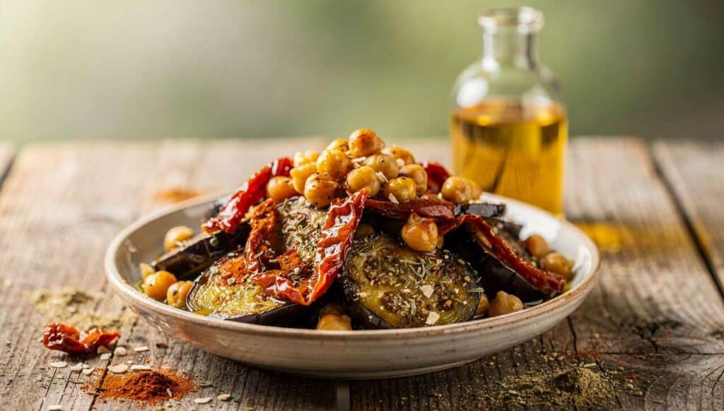 Salade d'aubergines et pois chiches : une recette savoureuse et saine