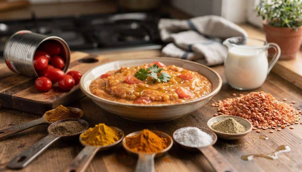 Dhal express aux lentilles et tomates : recette rapide et savoureuse