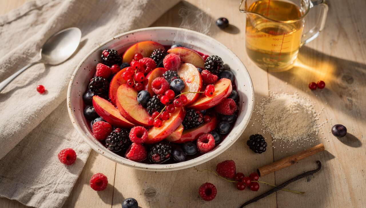 Recette Vegan : compote Pomme et Fruits Rouges