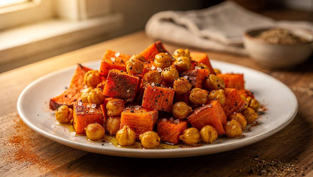 Recette de patates douces aux pois chiches : délice végétarien
