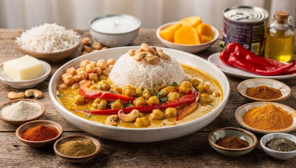 Curry vegan coco mangue et poivron : recette saine et savoureuse
