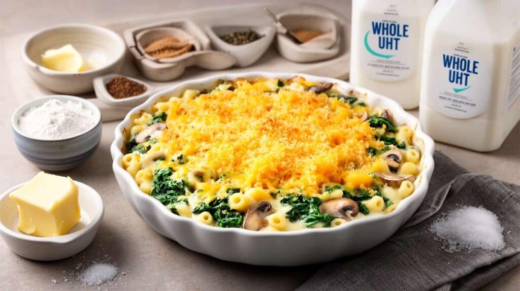 Recette de mac and cheese aux épinards et champignons