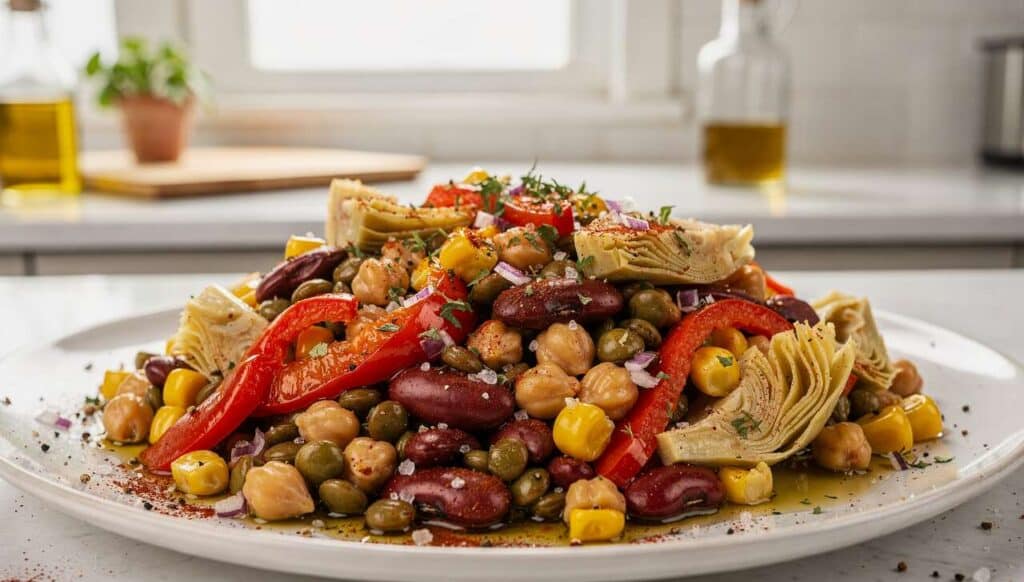 Salade de légumineuses aux légumes : recette végan nutritive