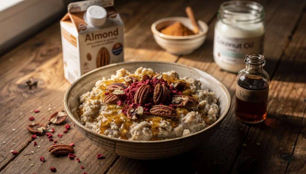 Porridge au four : recette aux noix de pécan et fruits rouges