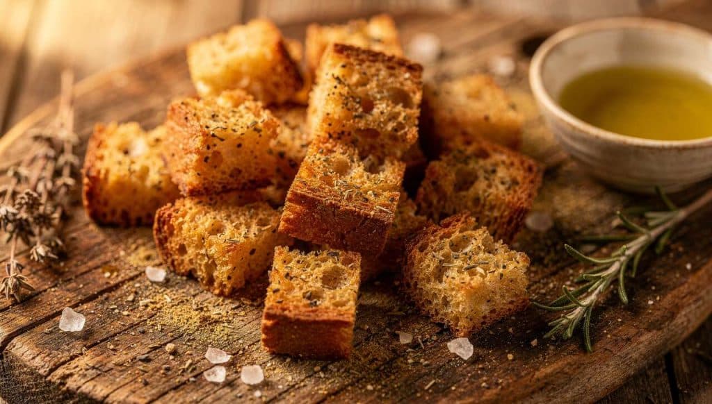 Croûtons maison pour tartinades vegan