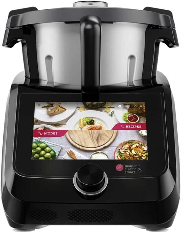 Explorez les fonctionnalités du robot culinaire Silvercrest Monsieur Cuisine Smart édition noire 1200 W : performance et innovation au quotidien