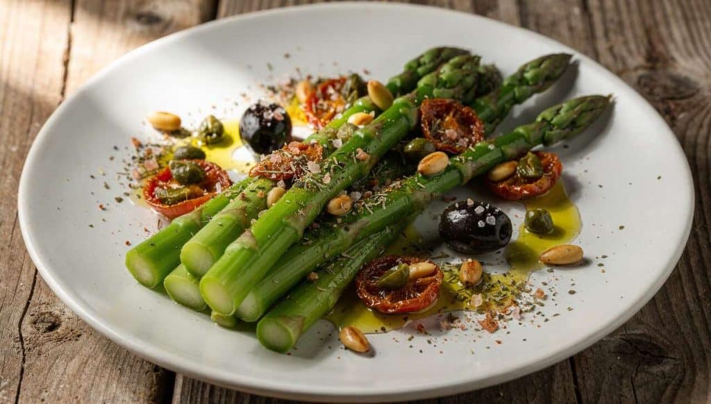 Salade d'asperges vertes : recette de sauce vierge maison