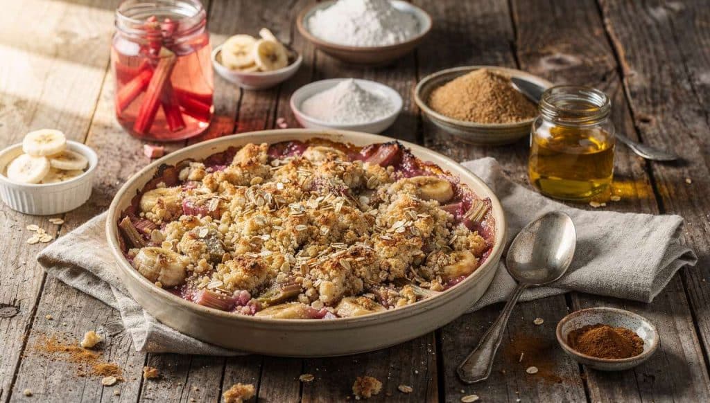 Recette crumble rhubarbe et banane : comment le préparer ?
