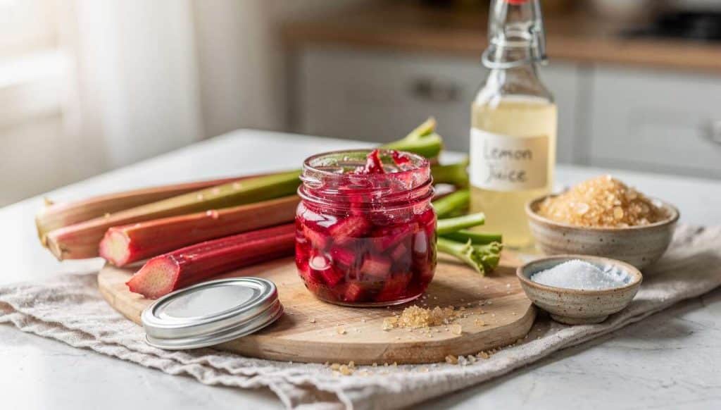 Recette rapide de confiture de rhubarbe vegan