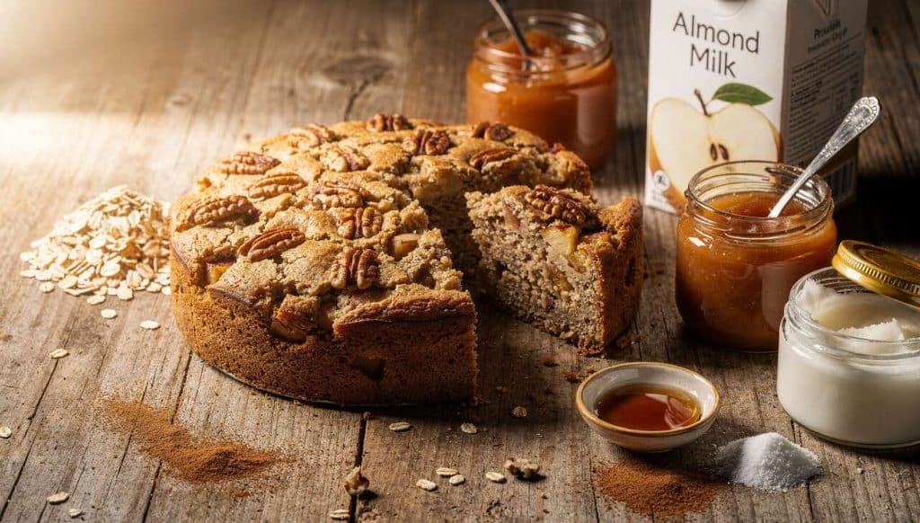 Recette : cake aux flocons d'avoine, pomme et noix