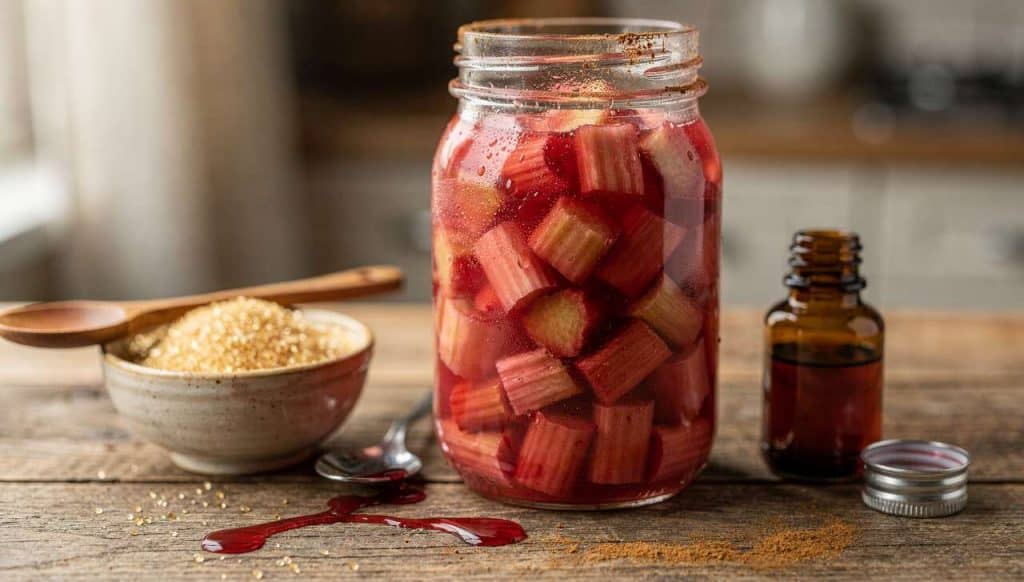 Recette de compote de rhubarbe au sirop