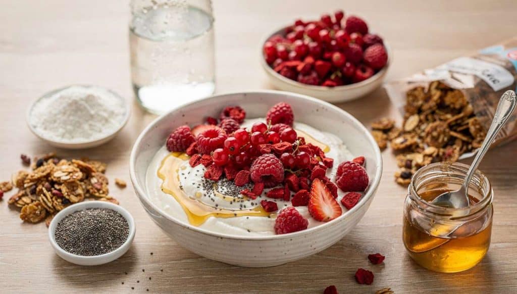 Recette : bowl de fromage blanc aux fruits rouges