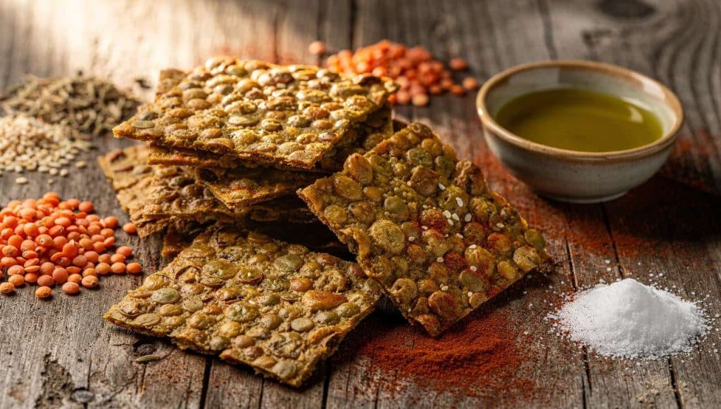 Crackers maison aux lentilles corail : recette saine et savoureuse
