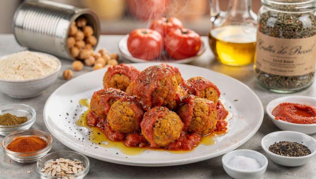 Boulettes de pois chiches à la sauce tomate : recette savoureuse et saine