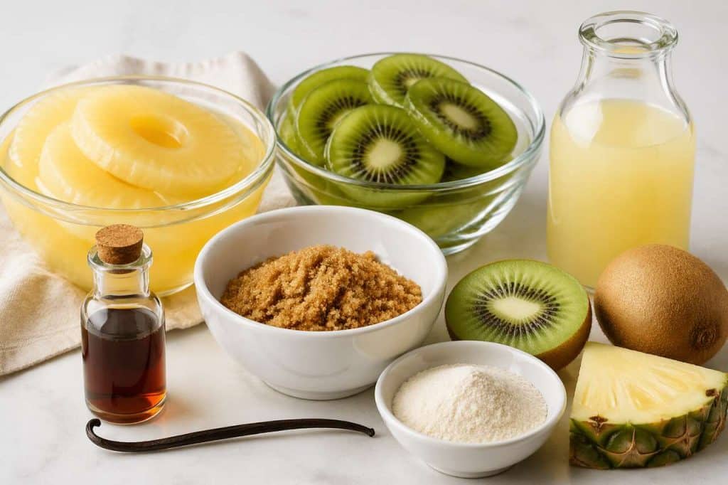 Recette de confiture légère ananas-kiwi vegan