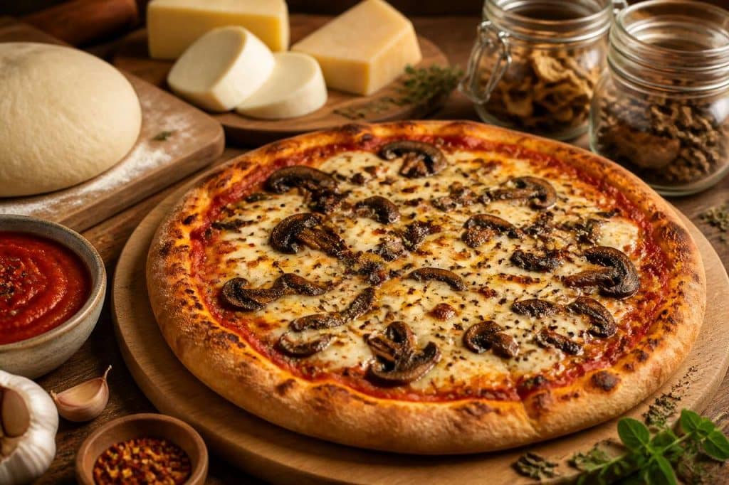 Pizza aux champignons : recette savoureuse et facile à réaliser