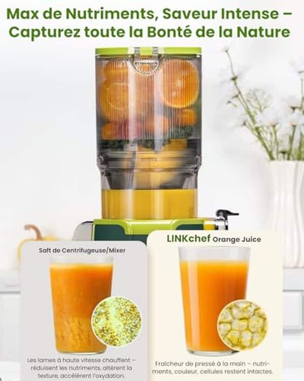 Découvrez notre test complet de l'extracteur de jus LinkChef 200W : performance, facilité de nettoyage et installation simple pour un jus frais quotidien. 