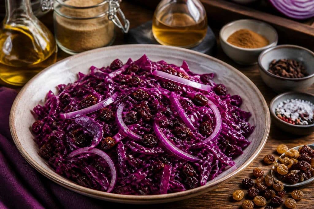 Chou rouge aux raisins secs : recette vegan savoureuse