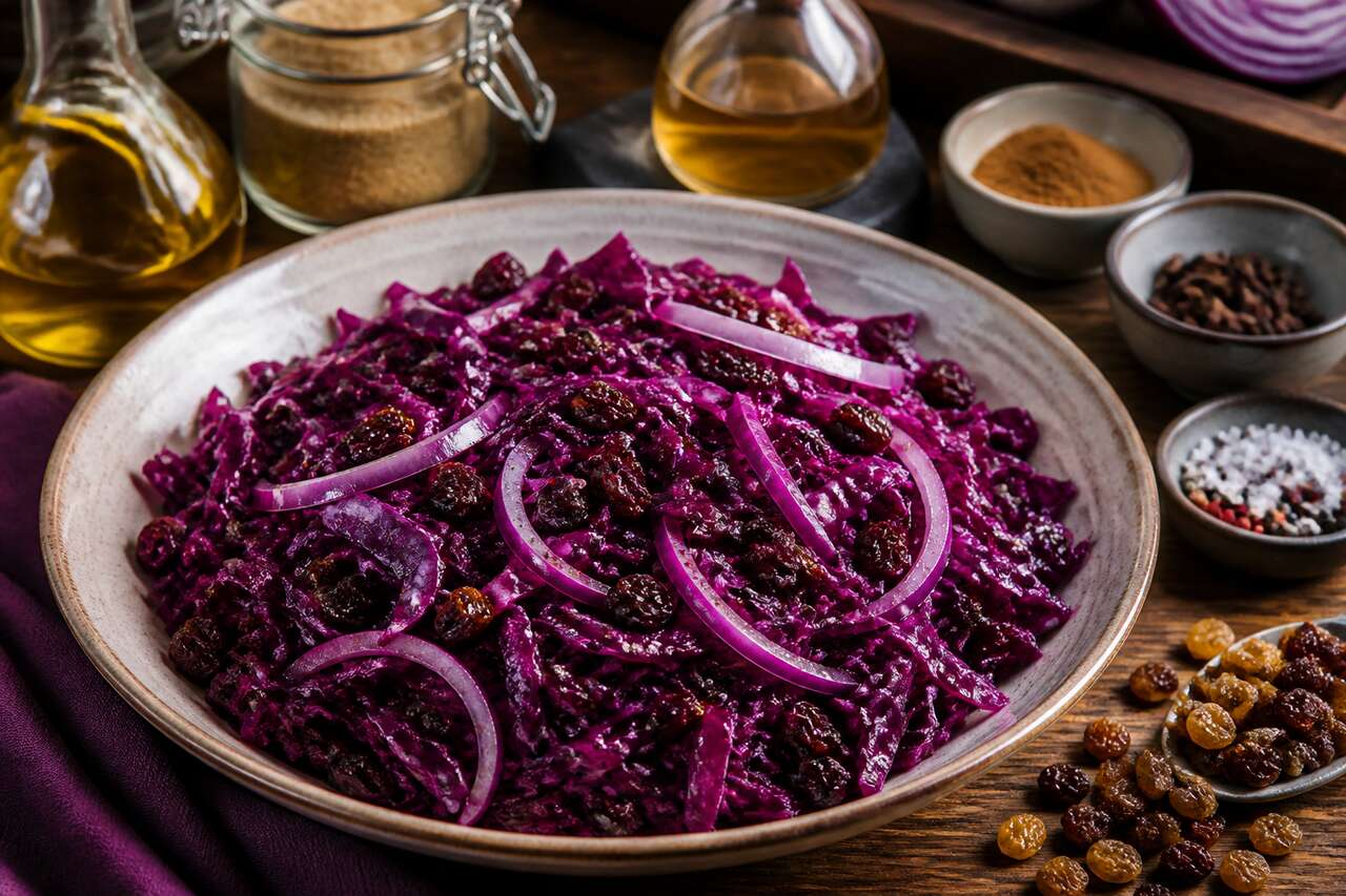 Chou rouge aux raisins secs : recette vegan savoureuse