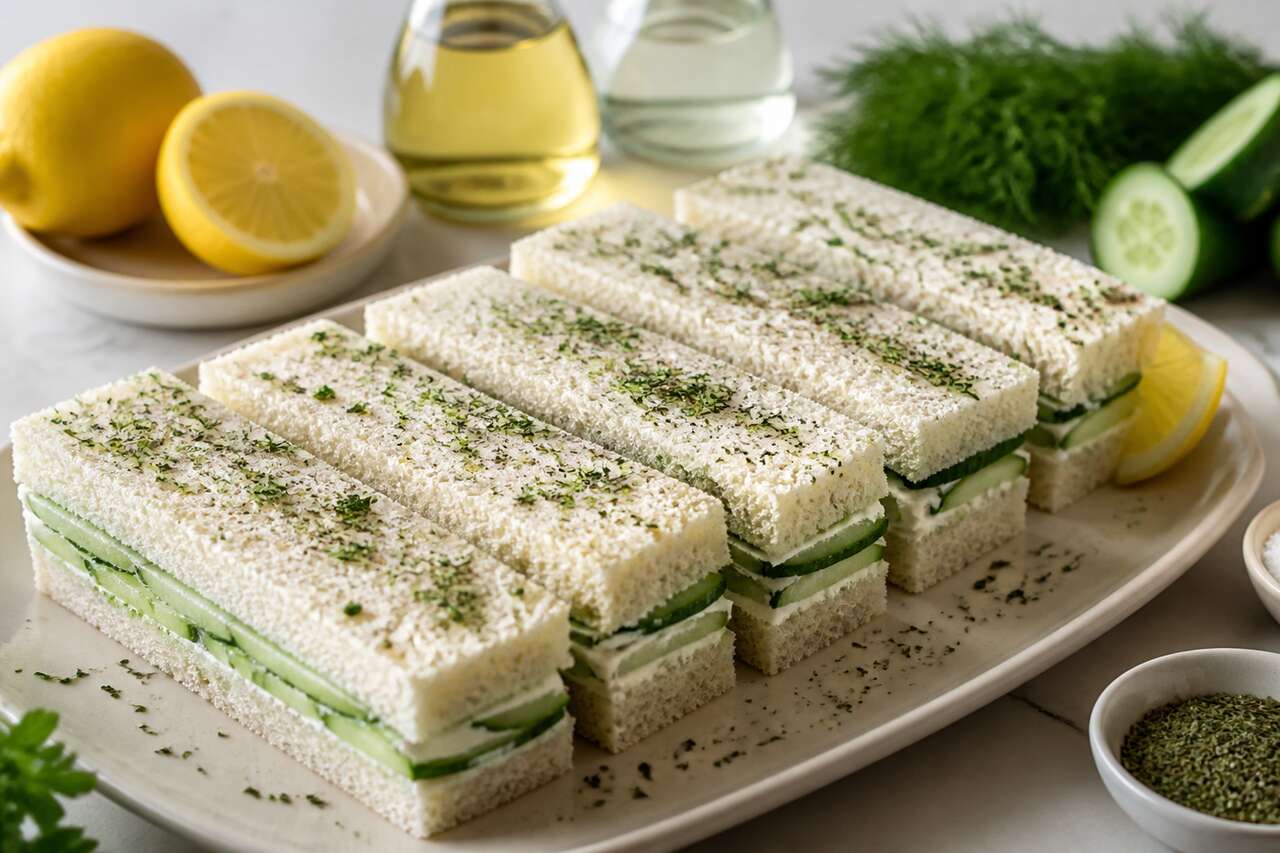 Recette de sandwichs anglais au concombre vegan