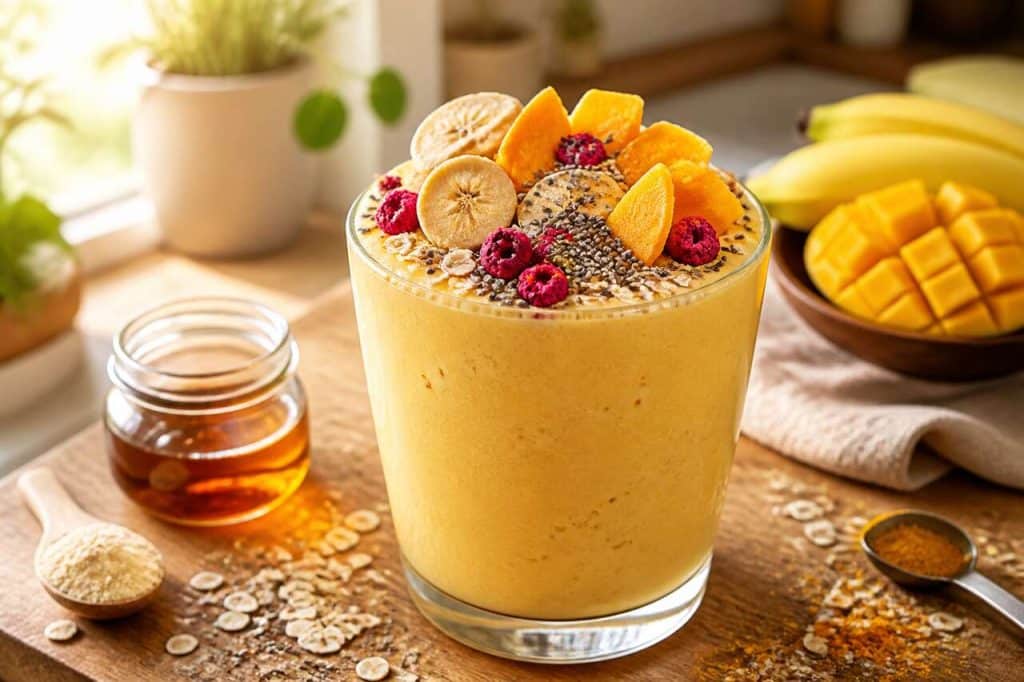 Smoothie vegan au lait d'amande et fruits : recette saine