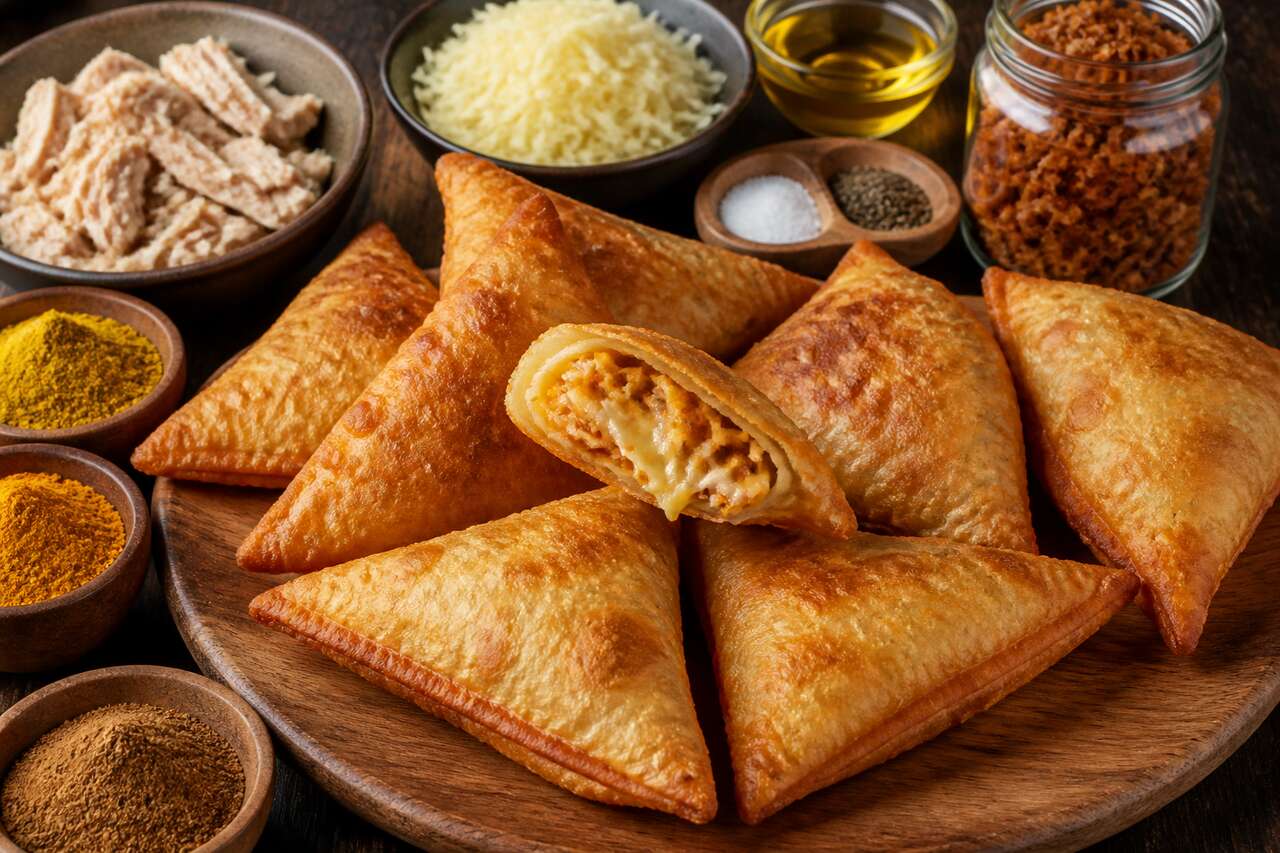 Samoussa Au Poulet, fromage Et Curry : recette Savoureuse