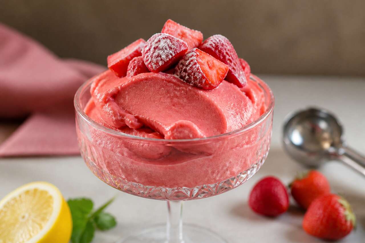 Sorbet express à la fraise : recette rapide et facile