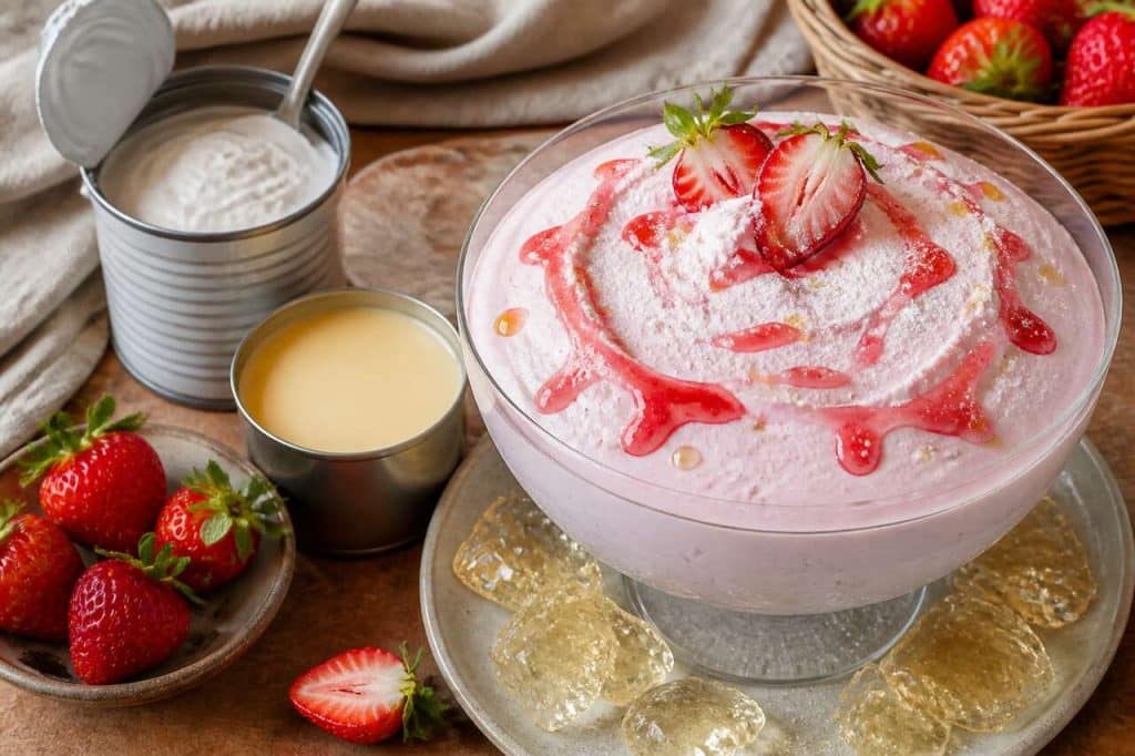Mousse aux fraises aérienne sans cuisson