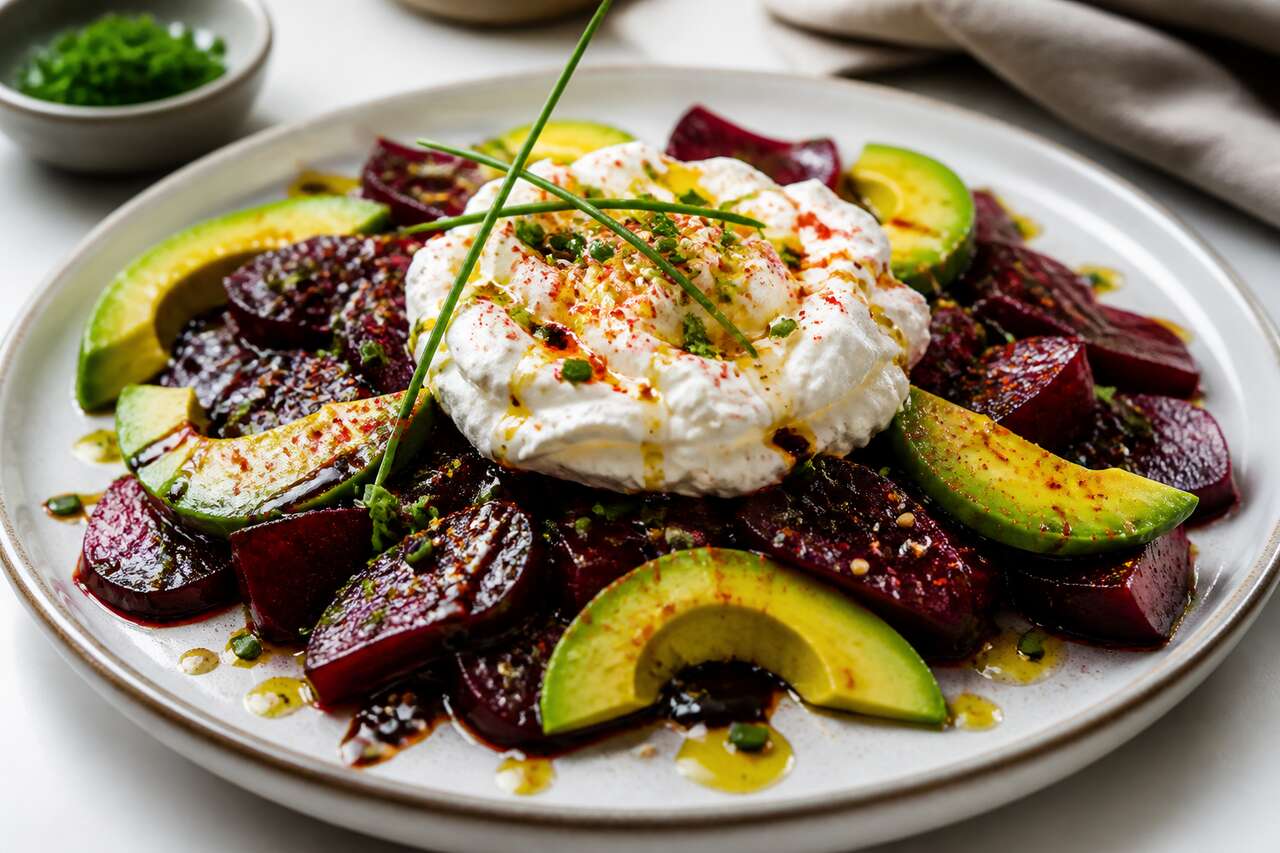 Salade de betterave et avocat avec chantilly : recette facile et savoureuse