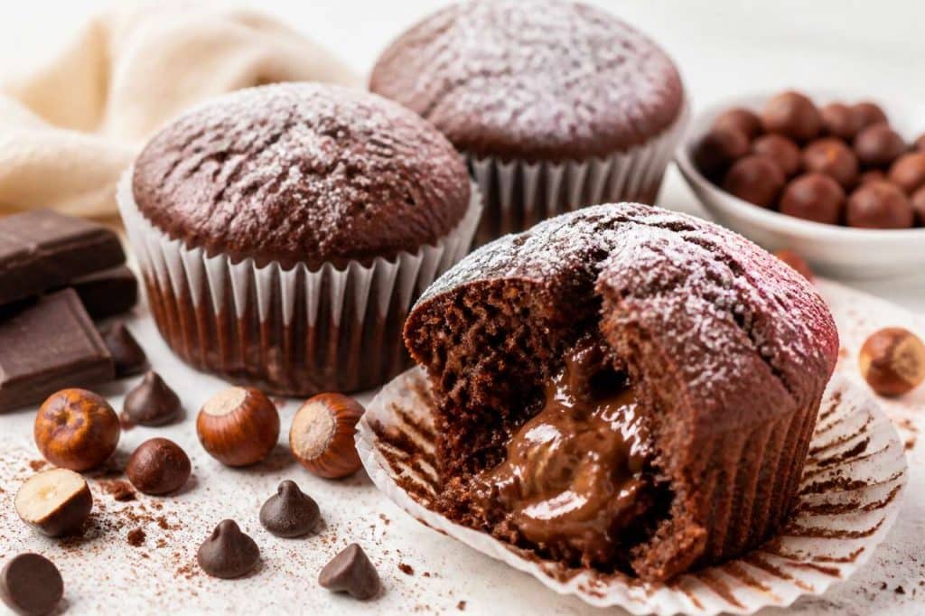 Muffins fourrés chocolat praliné maison : recette facile