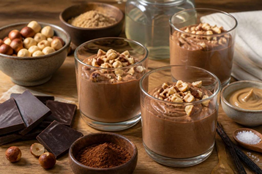 Recette de mousse vegan au chocolat et noisette