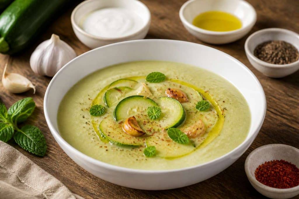 Soupe froide courgette et ail : recette estivale facile et rapide