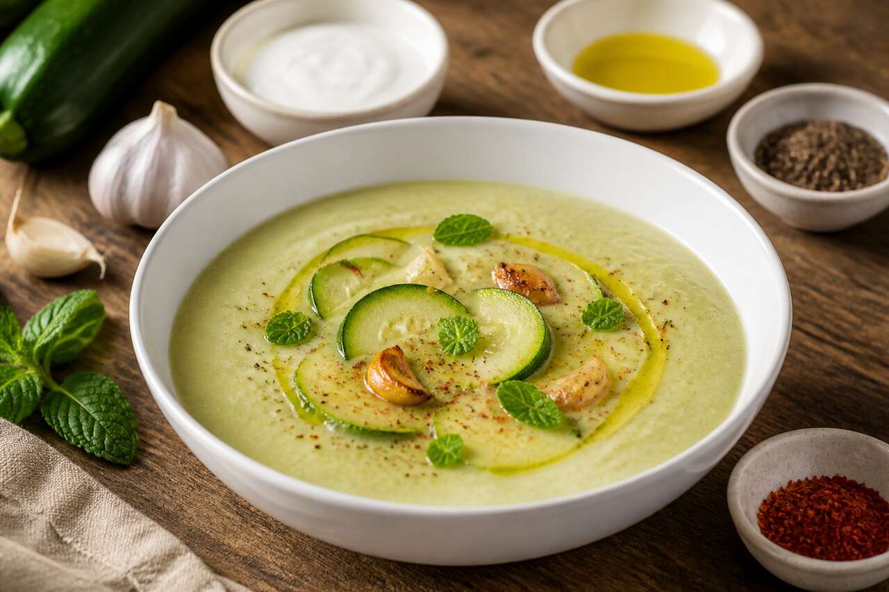 Soupe froide courgette et ail : recette estivale facile et rapide