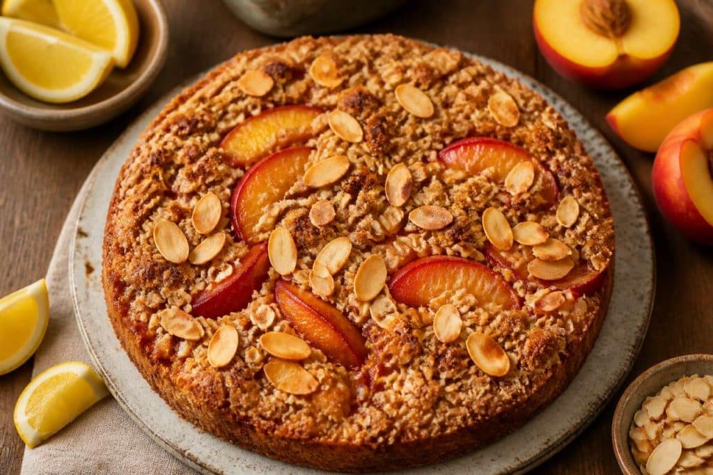 Crumble inversé vegan aux nectarines : une recette estivale sans lactose