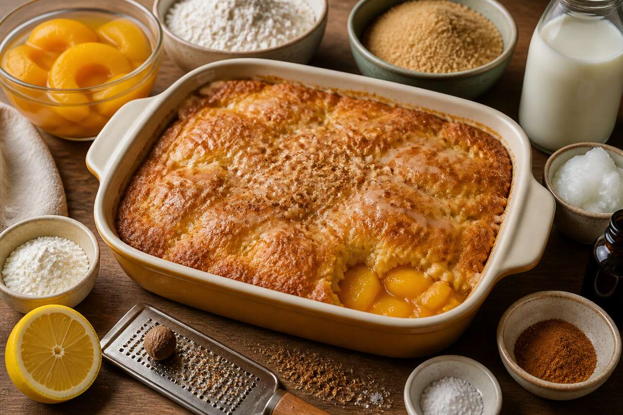 Cobbler aux pêches vegan : recette savoureuse
