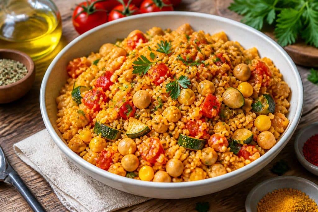 Boulgour aux légumes d'été vegan : une recette savoureuse et saine