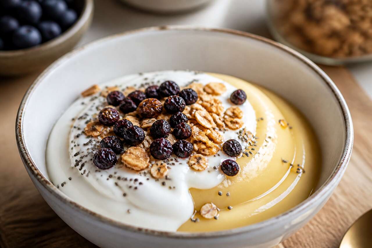 Recette De Bowl Flan Au Skyr Et Myrtilles