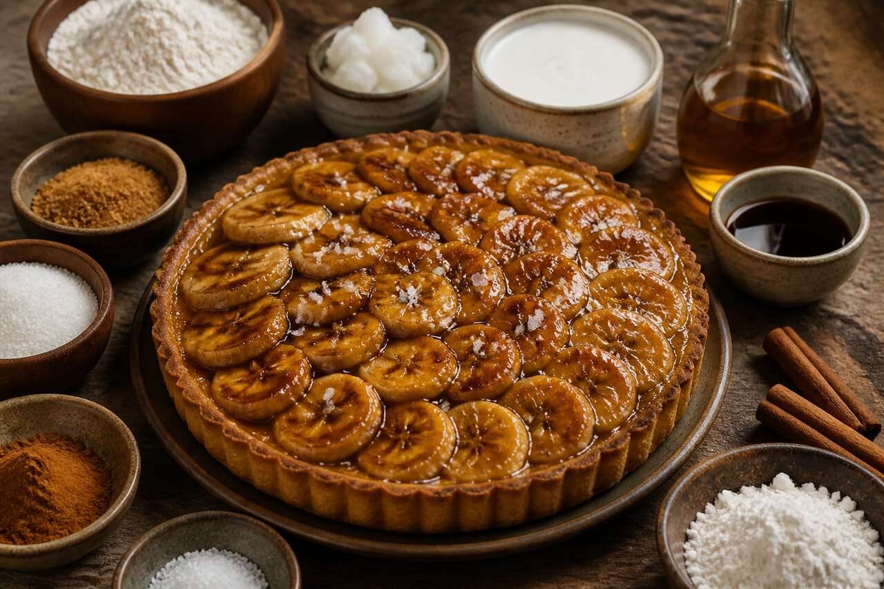 Recette : tarte vegan aux bananes caramélisées