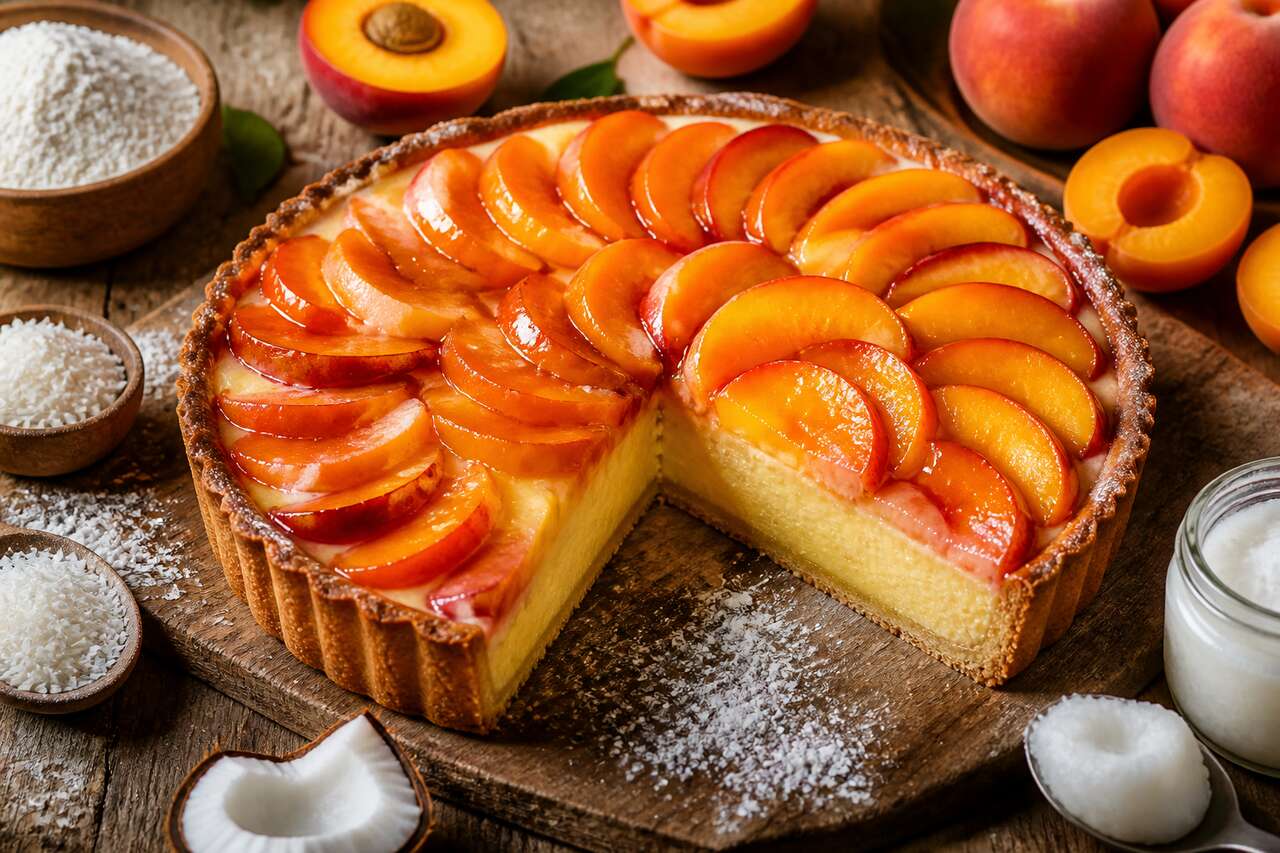 Recette tarte pâtissière pêche abricot vegan