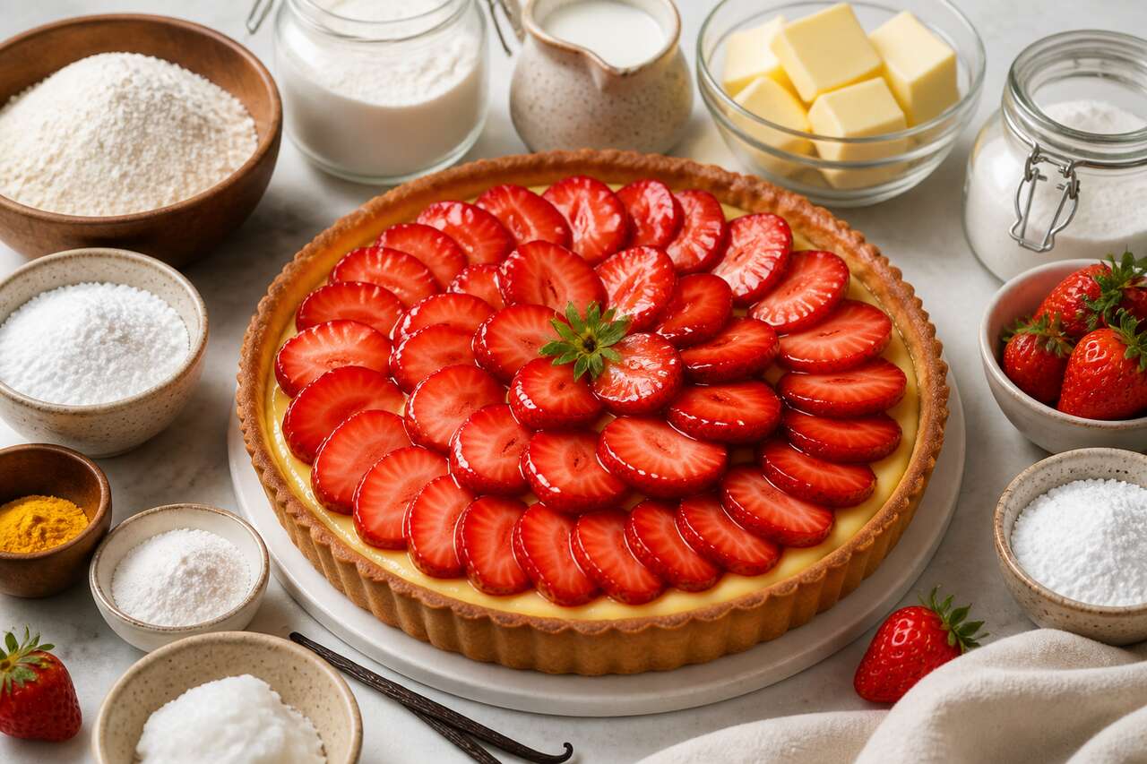 Tarte pâtissière aux fraises vegan : recette gourmande et saine